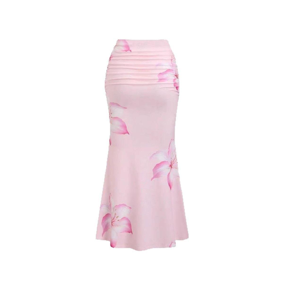Pink Floral Maxi Skirt