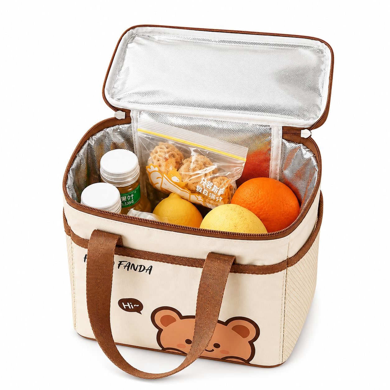 Cute Insulated Lunch Bag  Portable Food Cooler Tote image 3