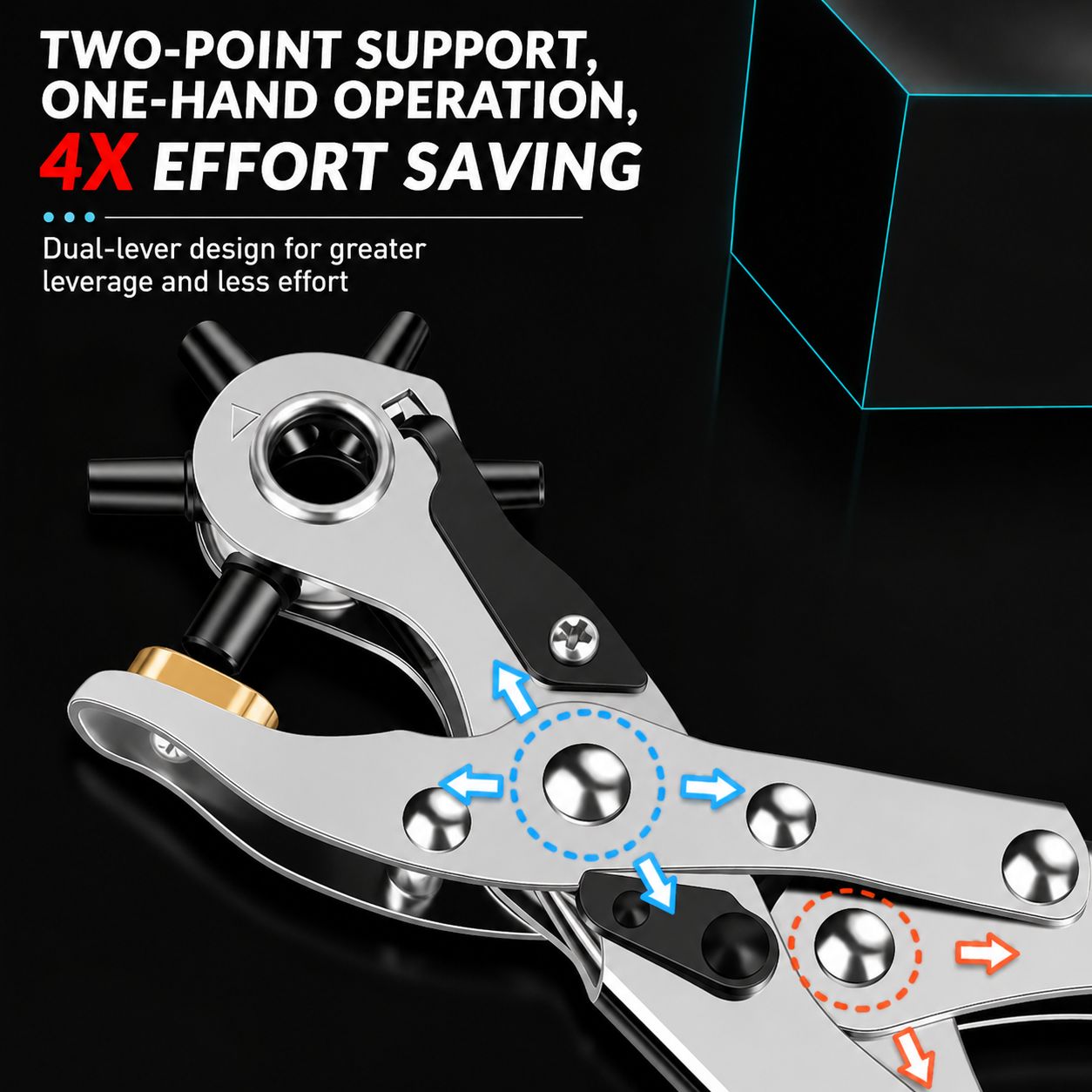 Heavy Duty Leather Hole Punch Pliers  Multi-Size Punch Tool image 2