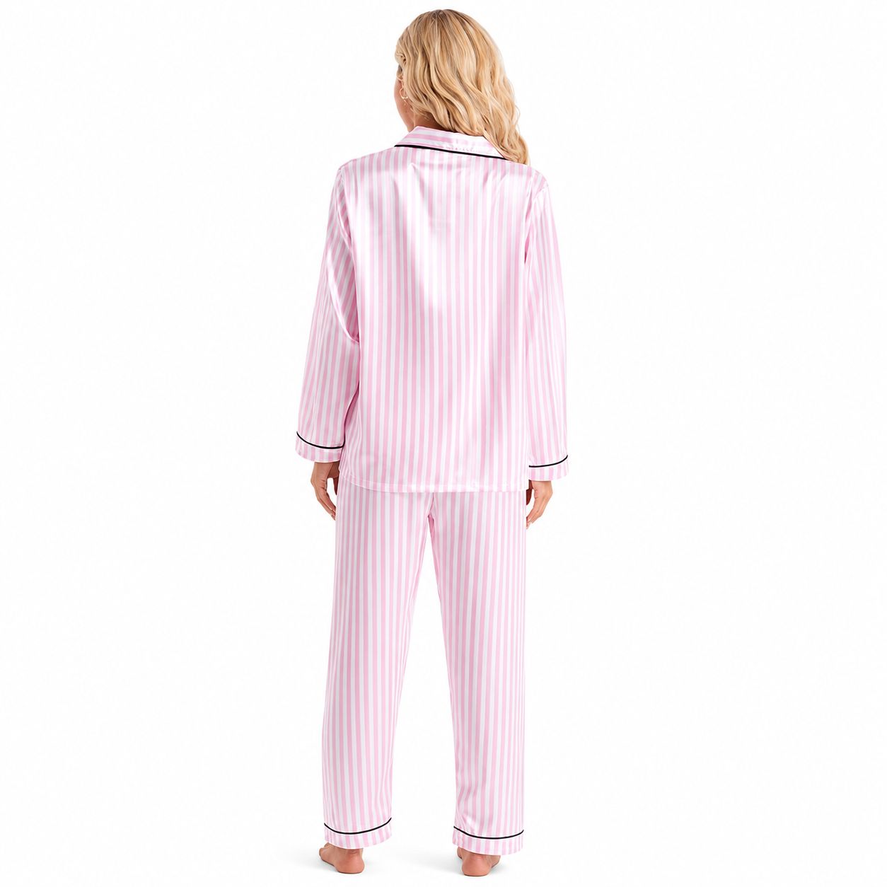 Classic Striped Satin Pyjama Set image 3