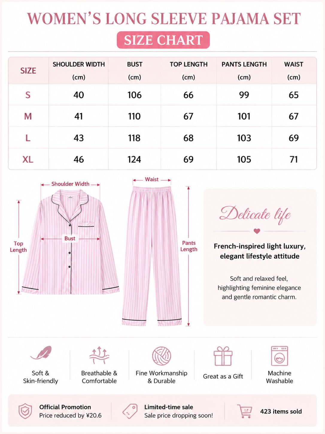 Classic Striped Satin Pyjama Set image 4