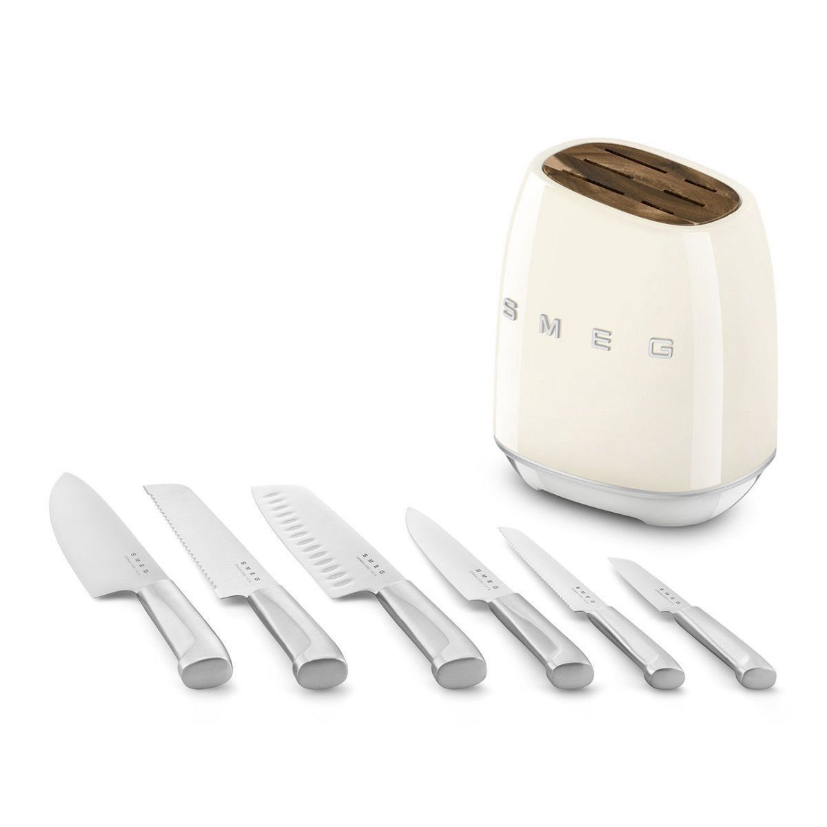 Smeg 50's Style Knife Block Set - Black image 3