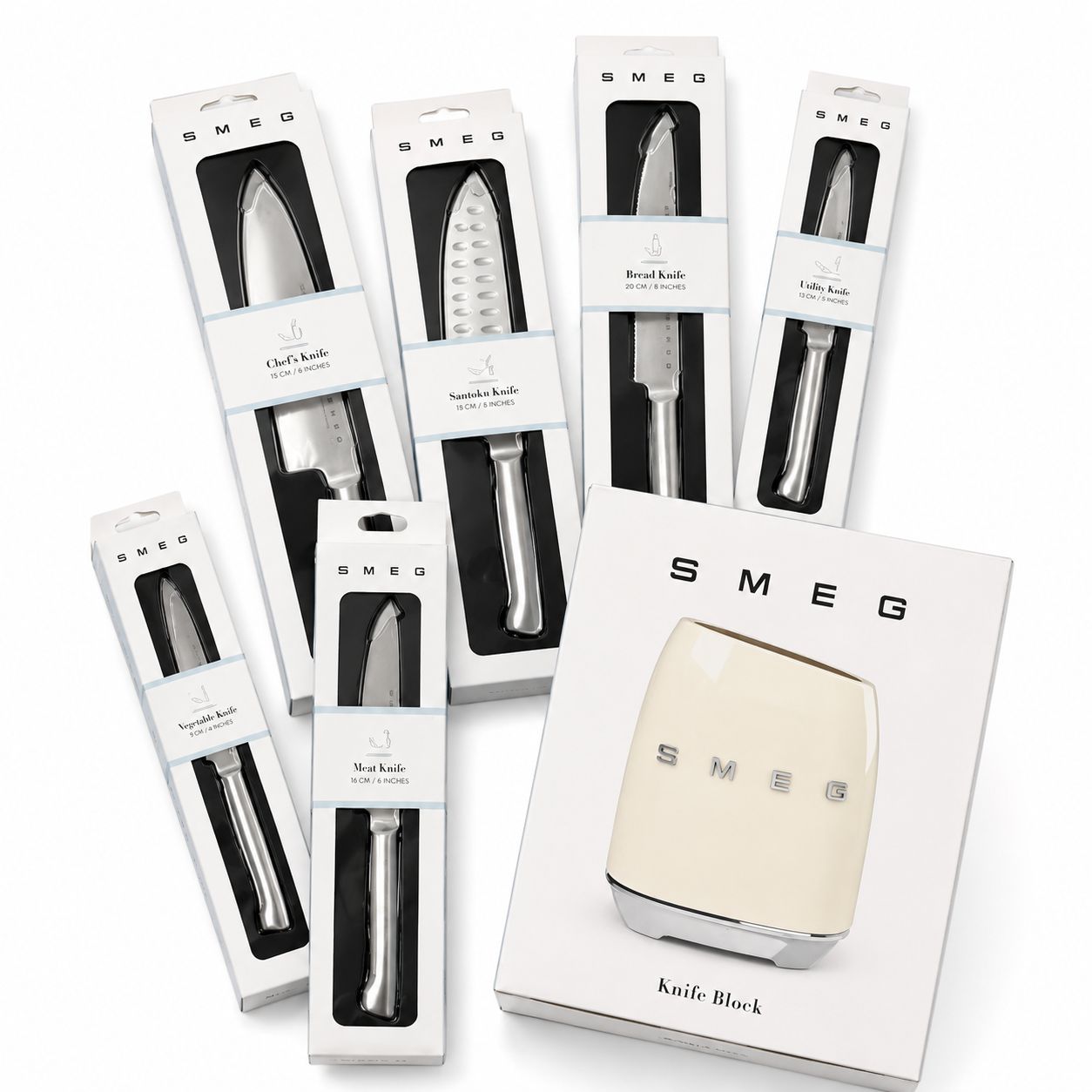 Smeg 50's Style Knife Block Set - Black image 4