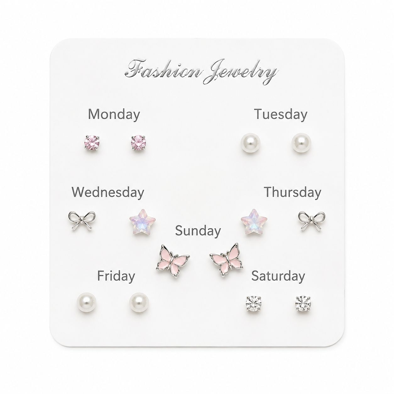 7-Pair Fashion Stud Earrings Set image 2