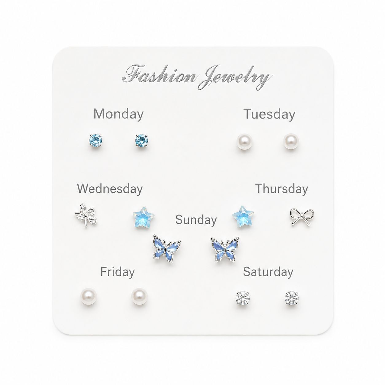 7-Pair Fashion Stud Earrings Set image 3
