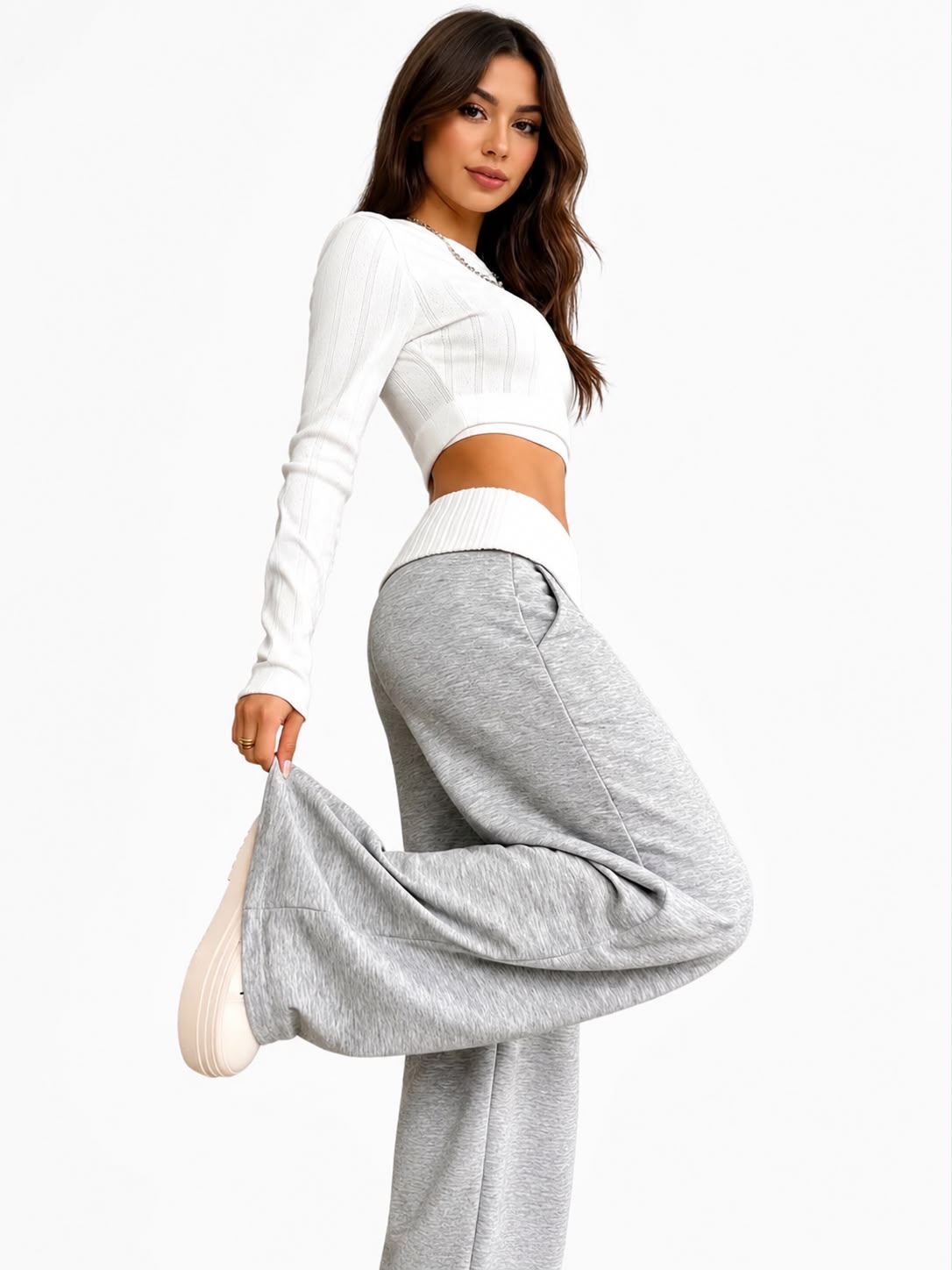 Women High Waist Wide Leg Lounge Pants image 3