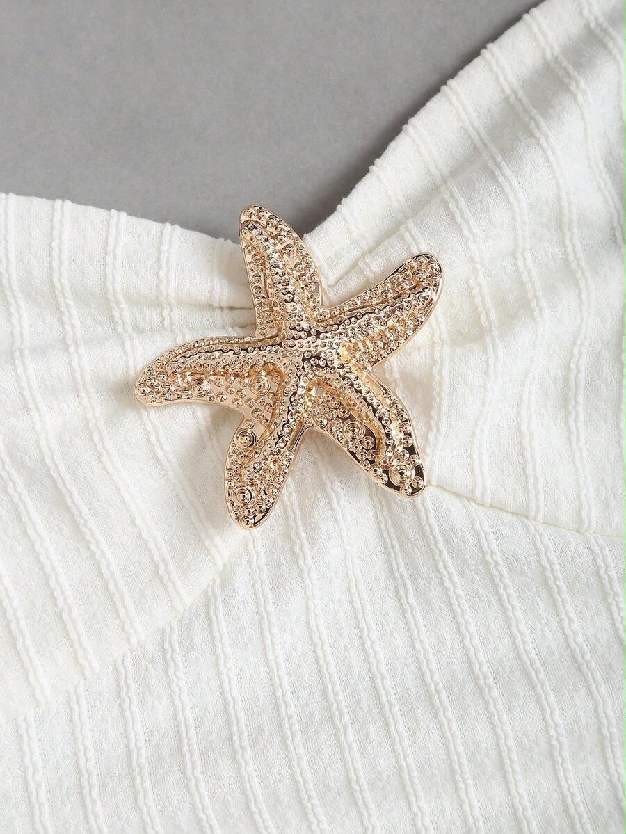 Women Starfish Halter Neck Ruffle Mini Dress image 13