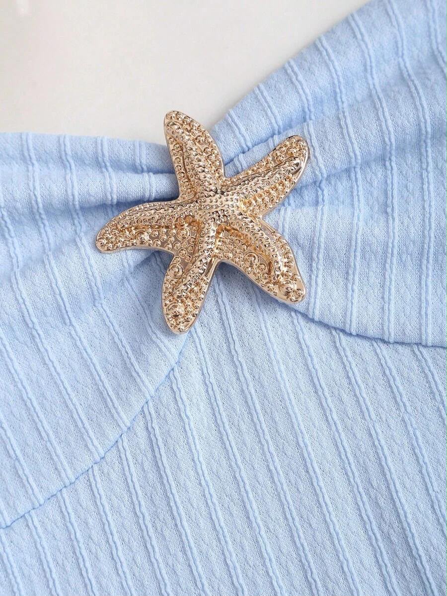 Women Starfish Halter Neck Ruffle Mini Dress image 8