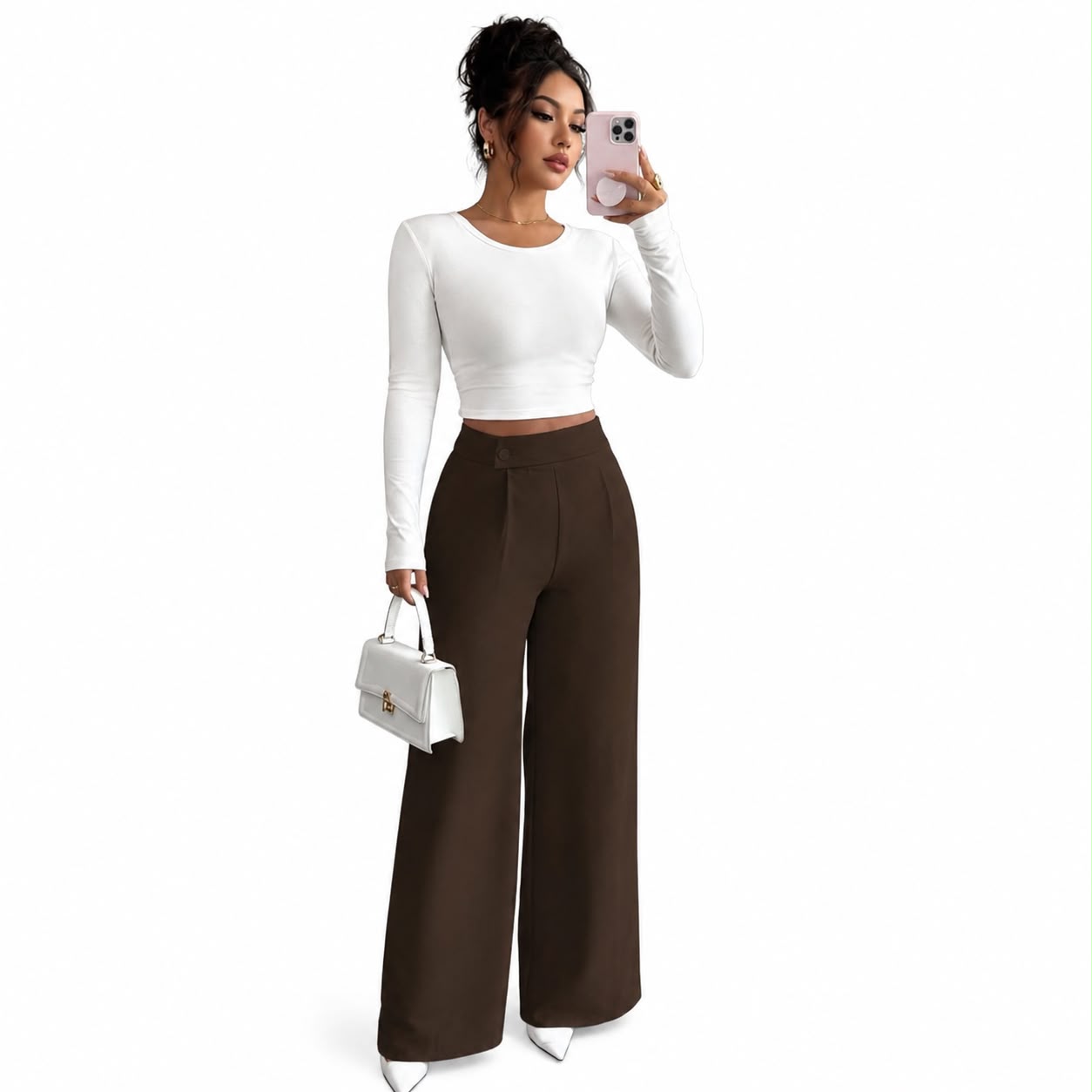 Women High Waist Wide Leg Palazzo Pants image 4