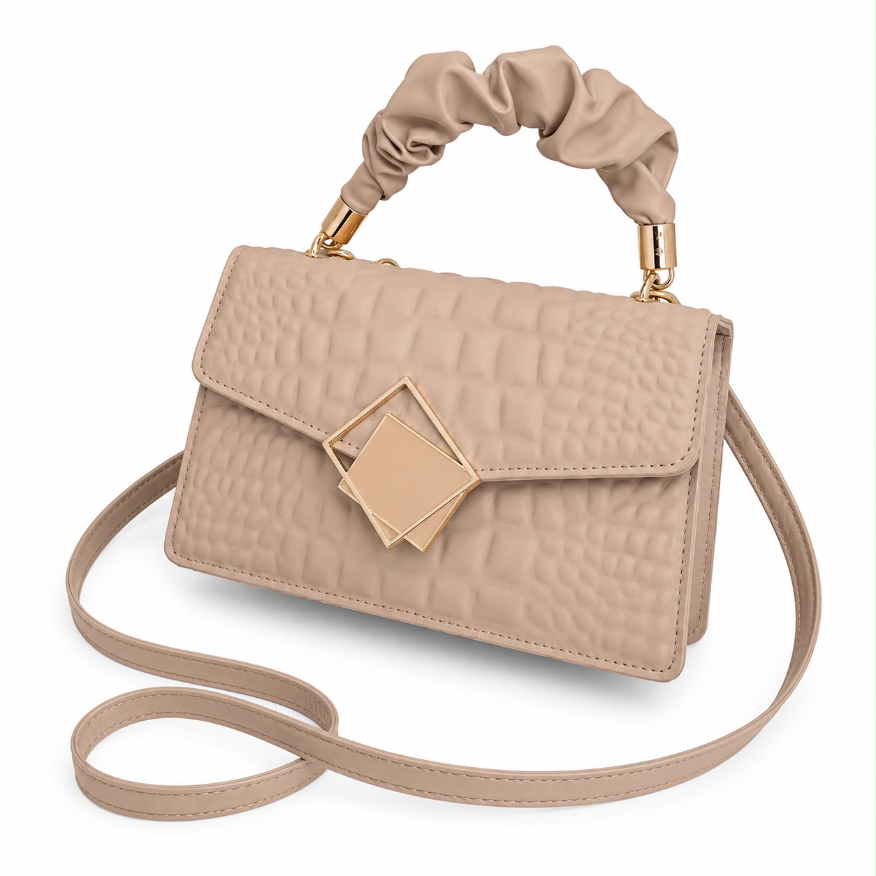 Luxury Quilted Top Handle Crossbody Handbag image 2