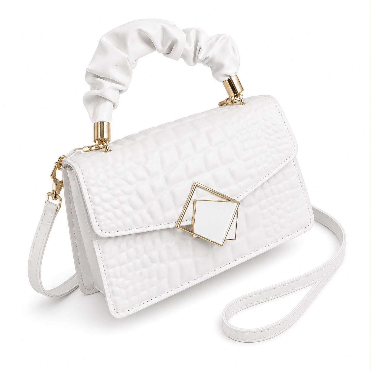 Luxury Quilted Top Handle Crossbody Handbag image 3