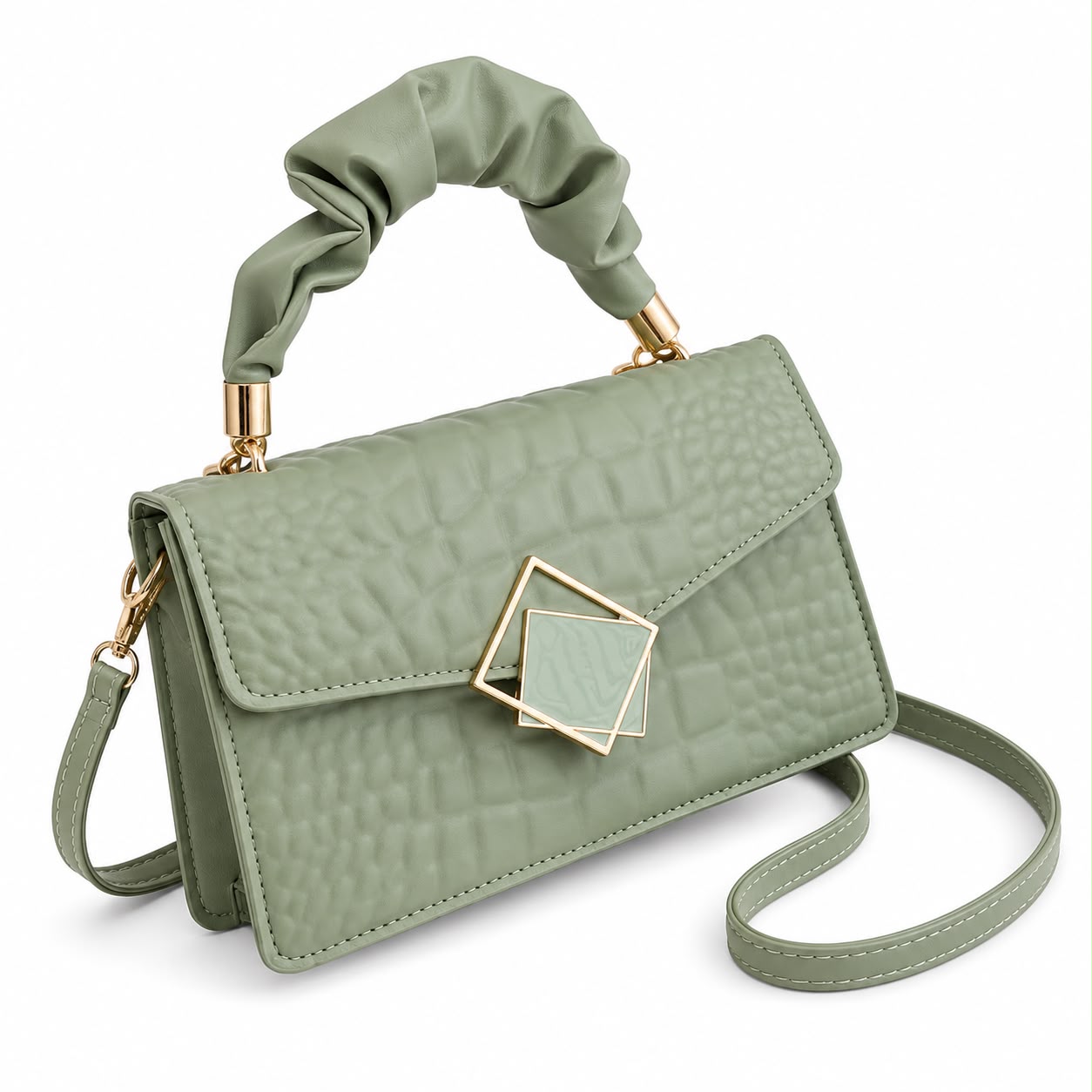 Luxury Quilted Top Handle Crossbody Handbag image 4