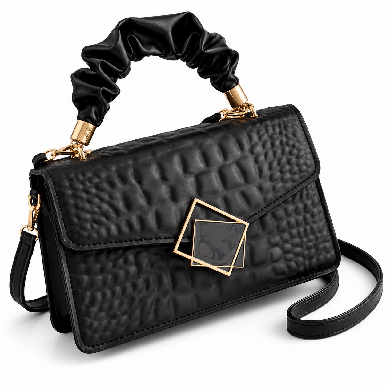 Luxury Quilted Top Handle Crossbody Handbag image 5
