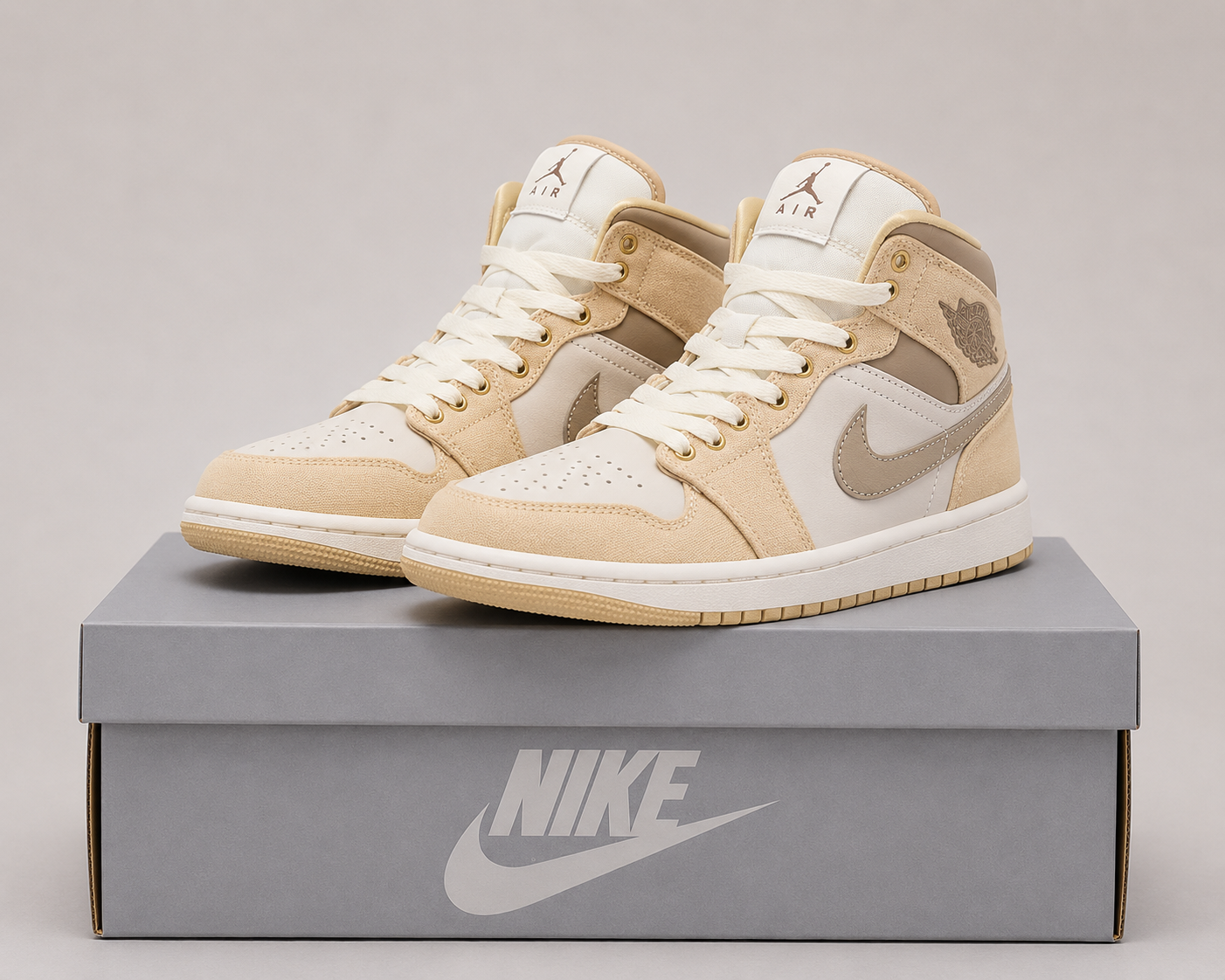 Jordan Air 1 Mid Women's ( Sesame and Khaki ) image 2
