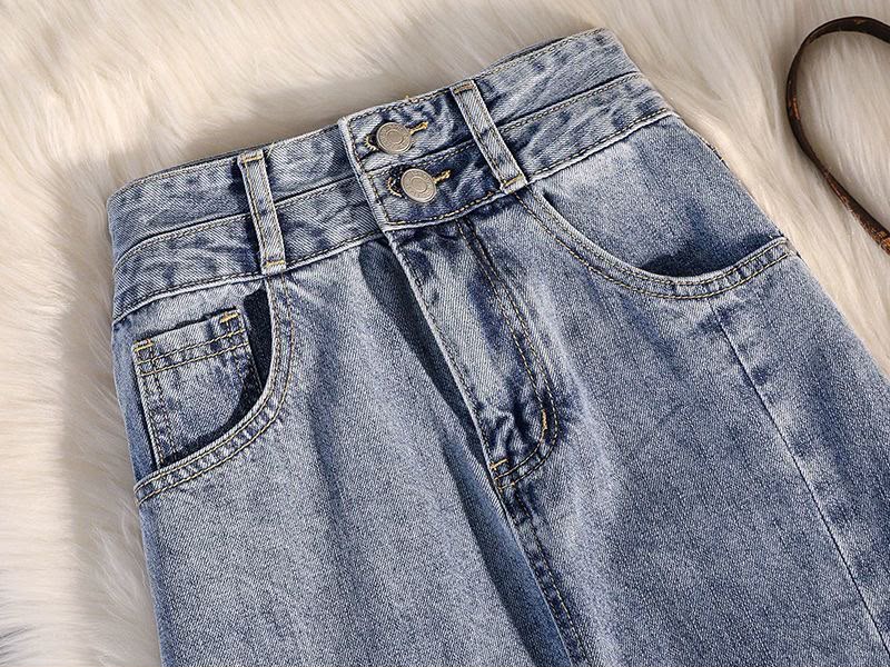 Women High Waist Denim Maxi Skirt image 3
