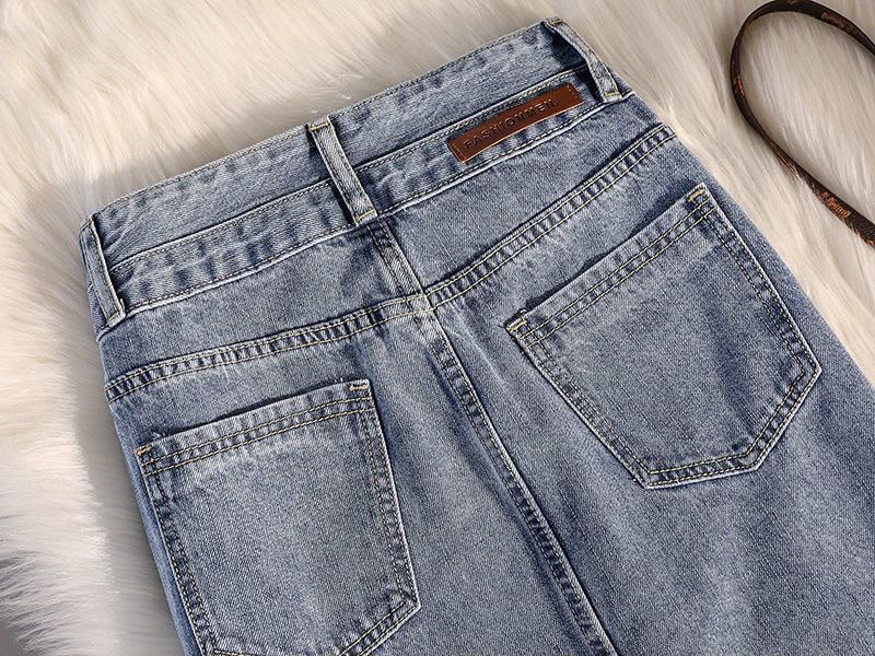 Women High Waist Denim Maxi Skirt image 4