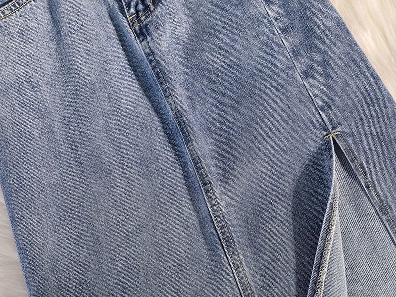 Women High Waist Denim Maxi Skirt image 6