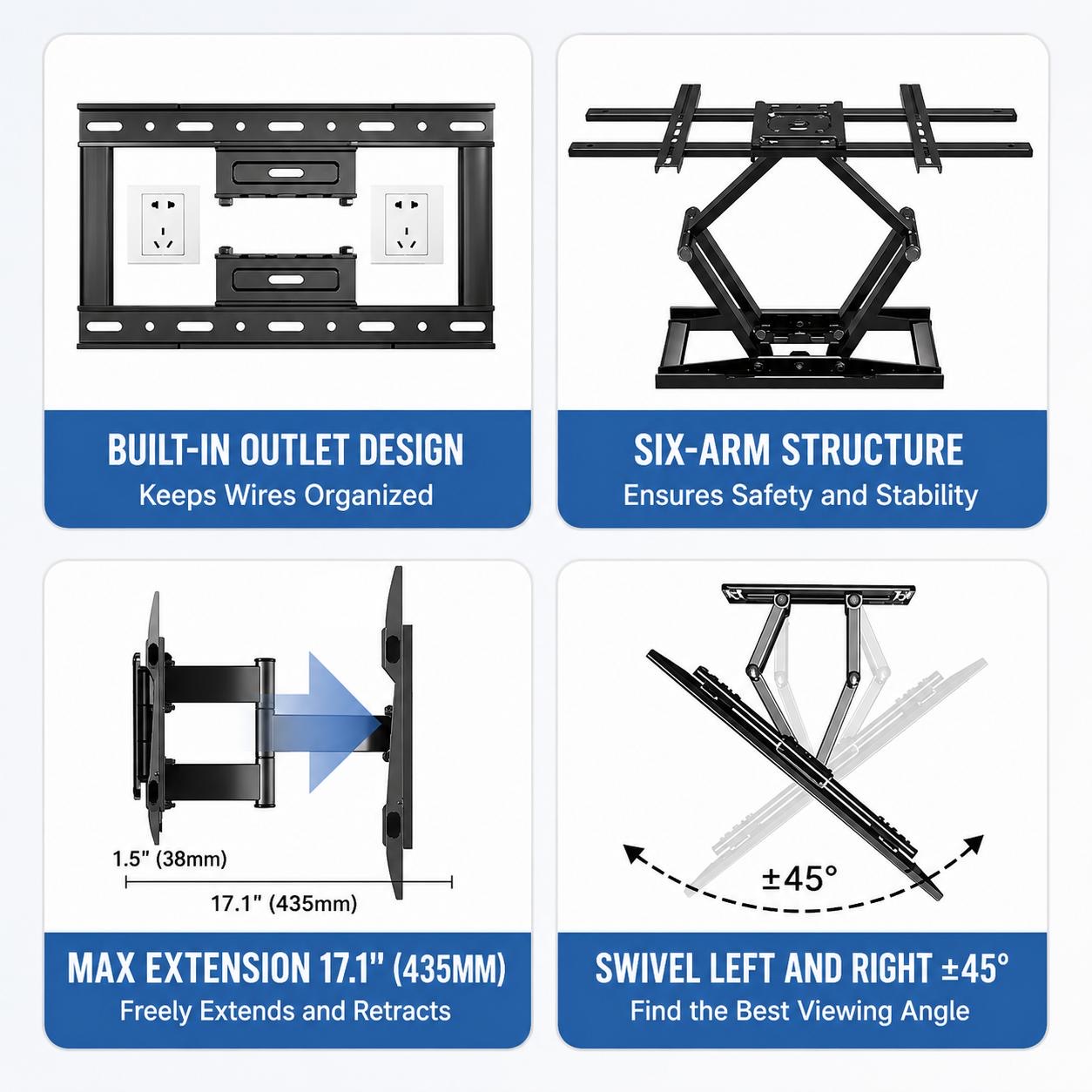 Universal TV Wall Mount Bracket (40”–75”) image 3