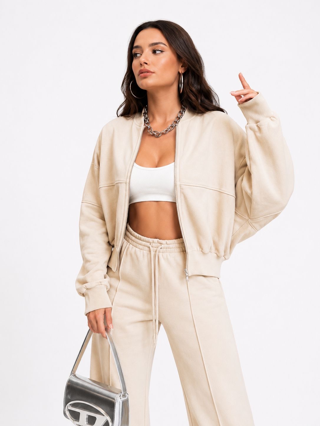 Women’s Casual Zip-Up Lounge Set – 2 Piece image 3