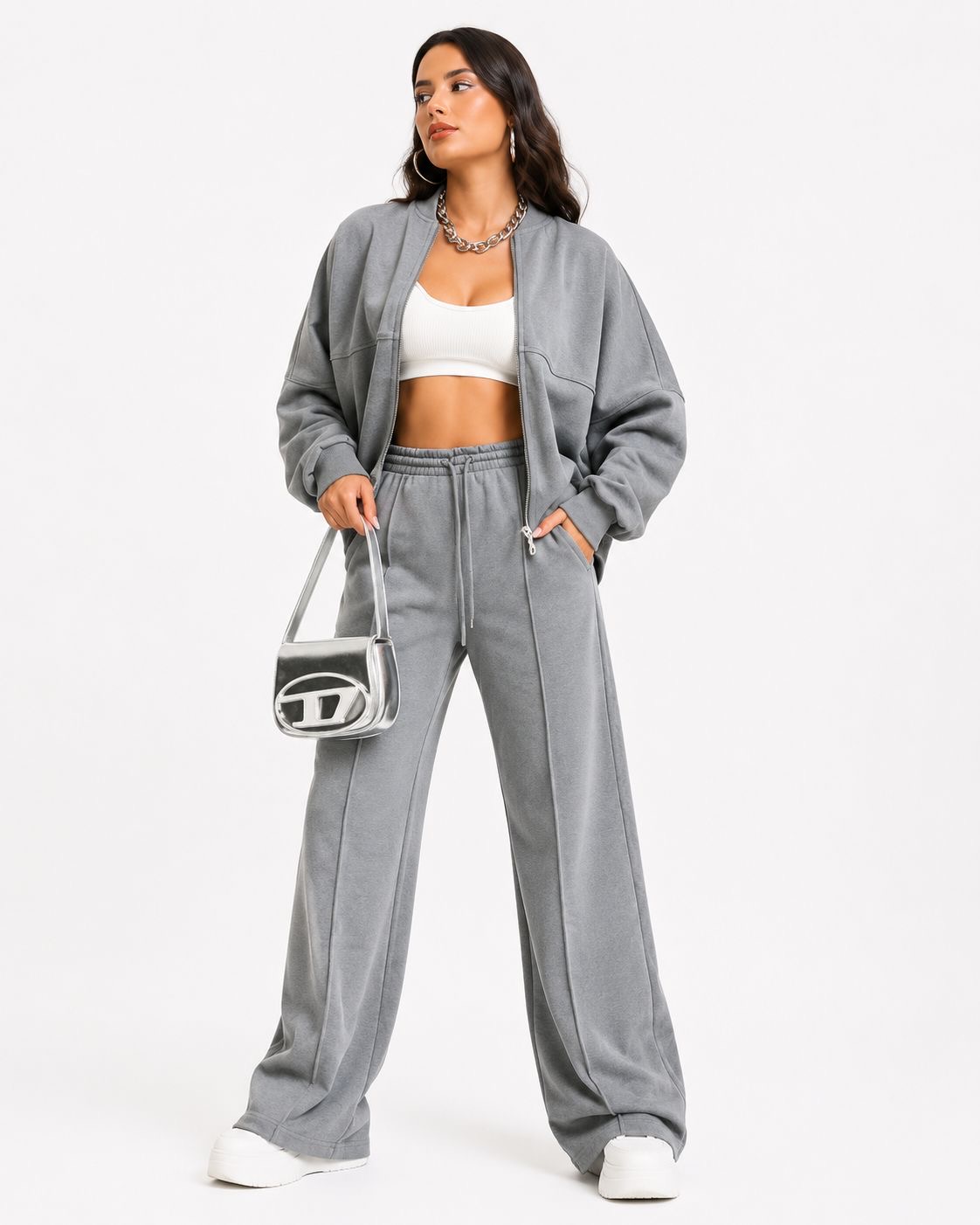 Women’s Casual Zip-Up Lounge Set – 2 Piece image 4