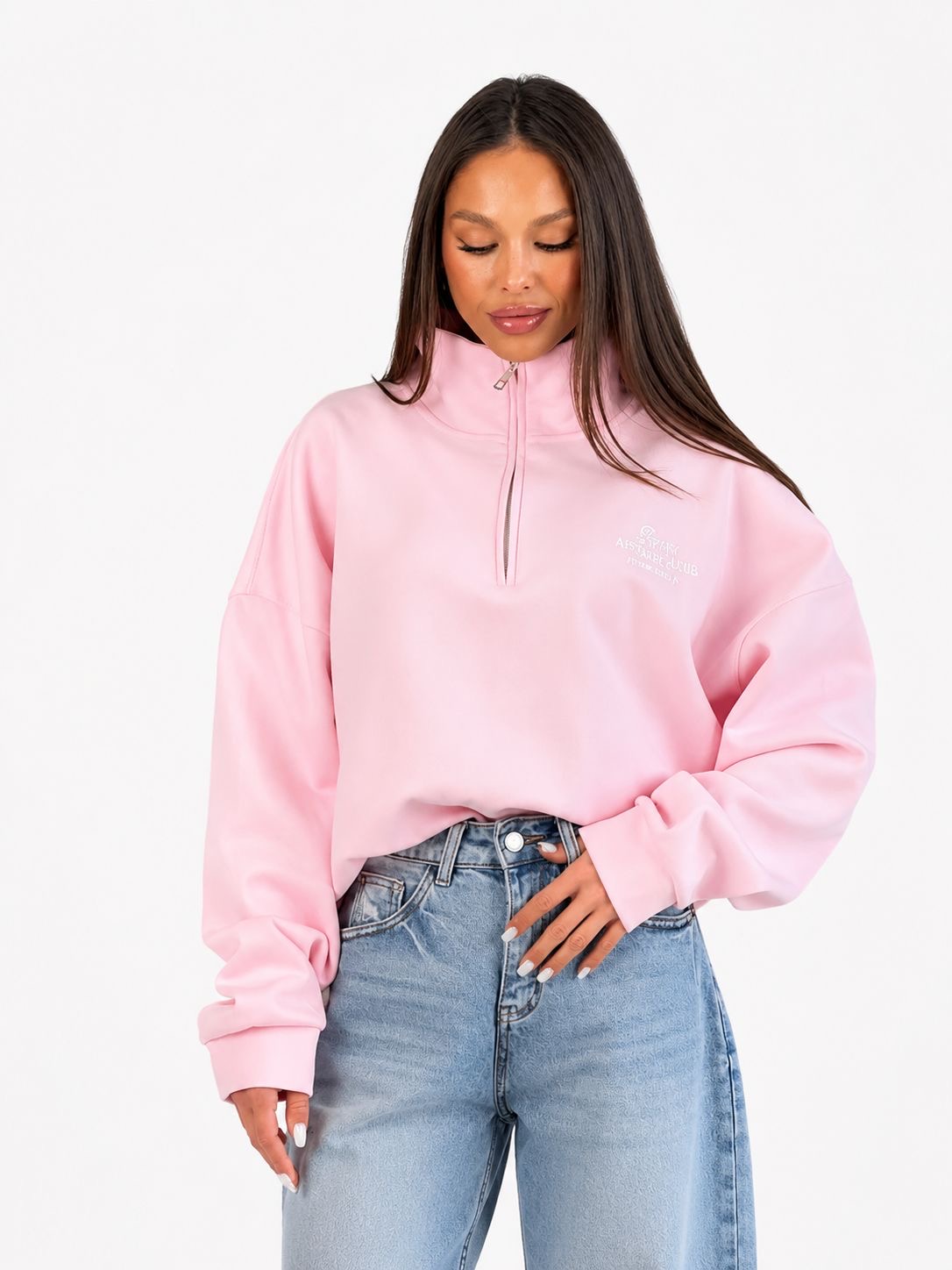 Women’s Oversized Half-Zip Sweatshirt image 5