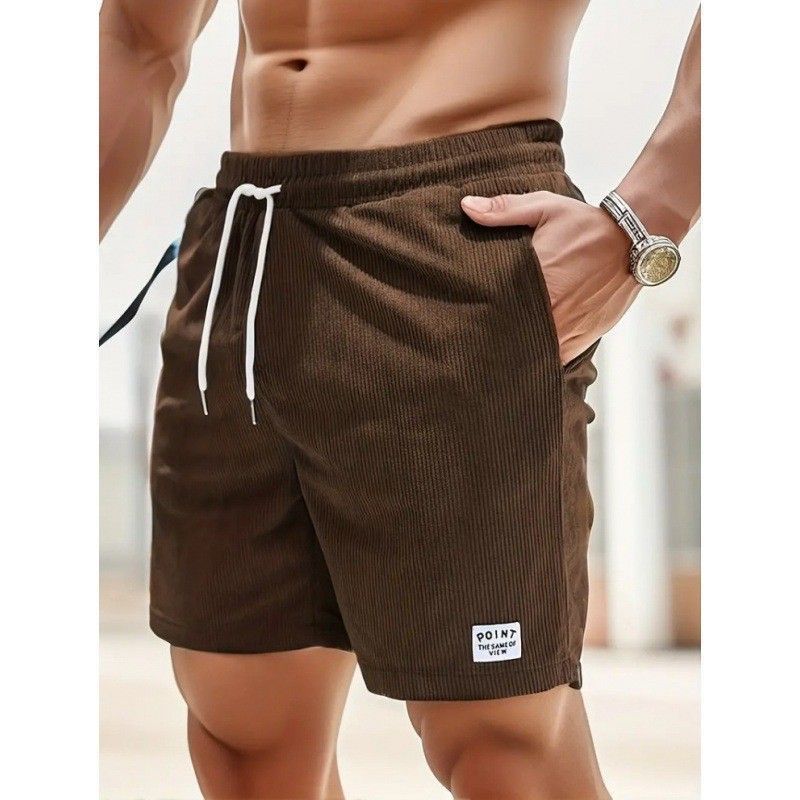 Men’s Casual Corduroy Drawstring Shorts image 2