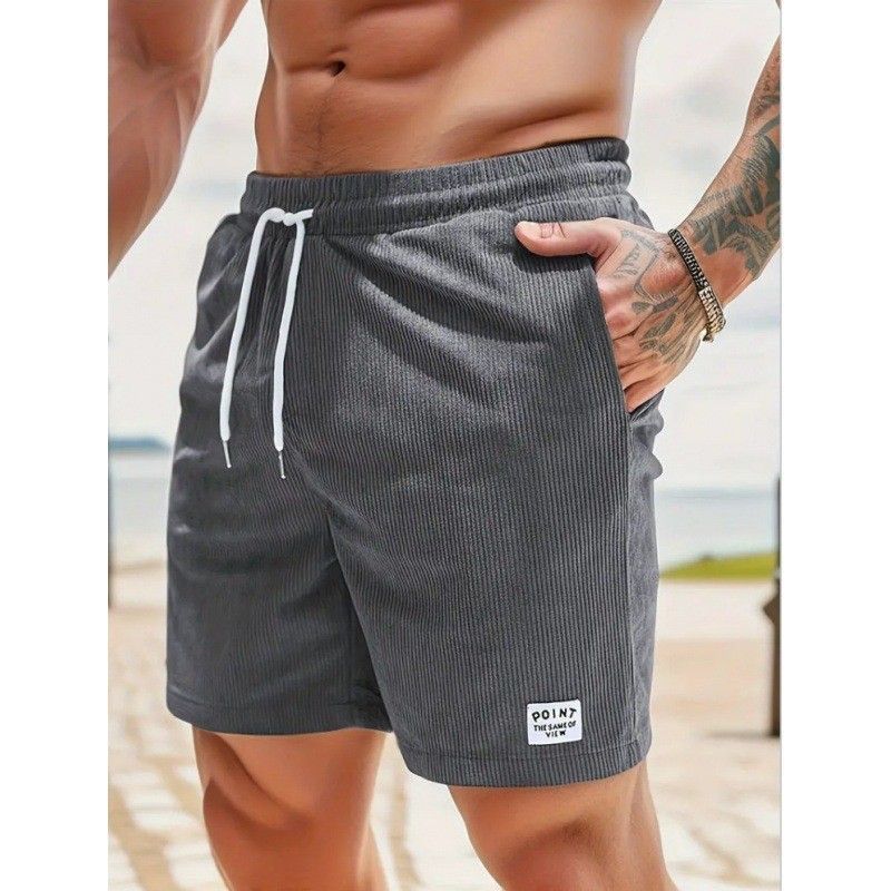 Men’s Casual Corduroy Drawstring Shorts image 3