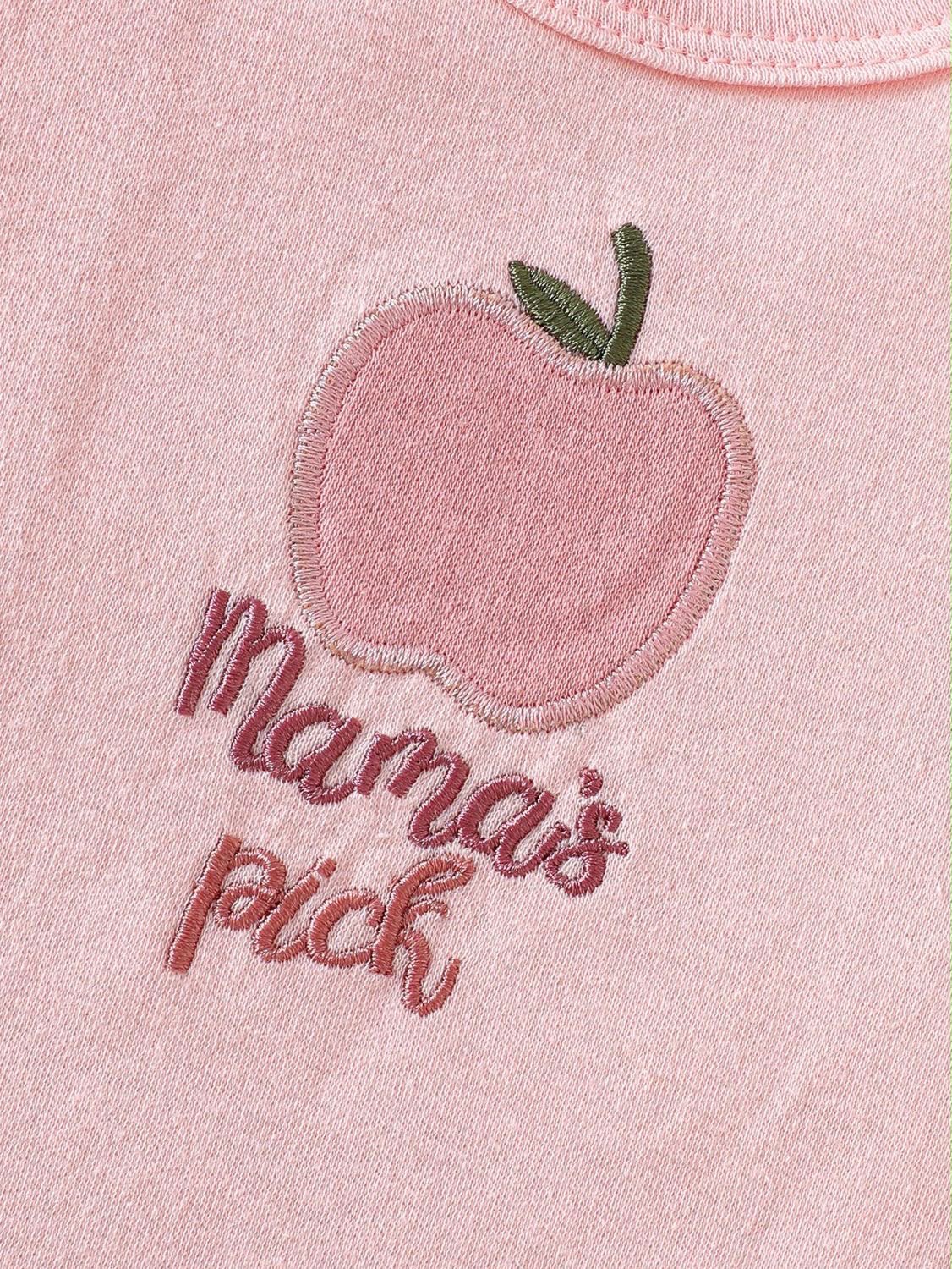 Baby Girls 4-Piece Pink Apple Cotton Bodysuit Set image 3