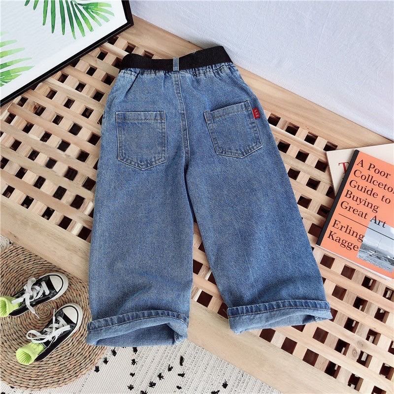Kids Wide-Leg Denim Jeans with Adjustable Belt image 2