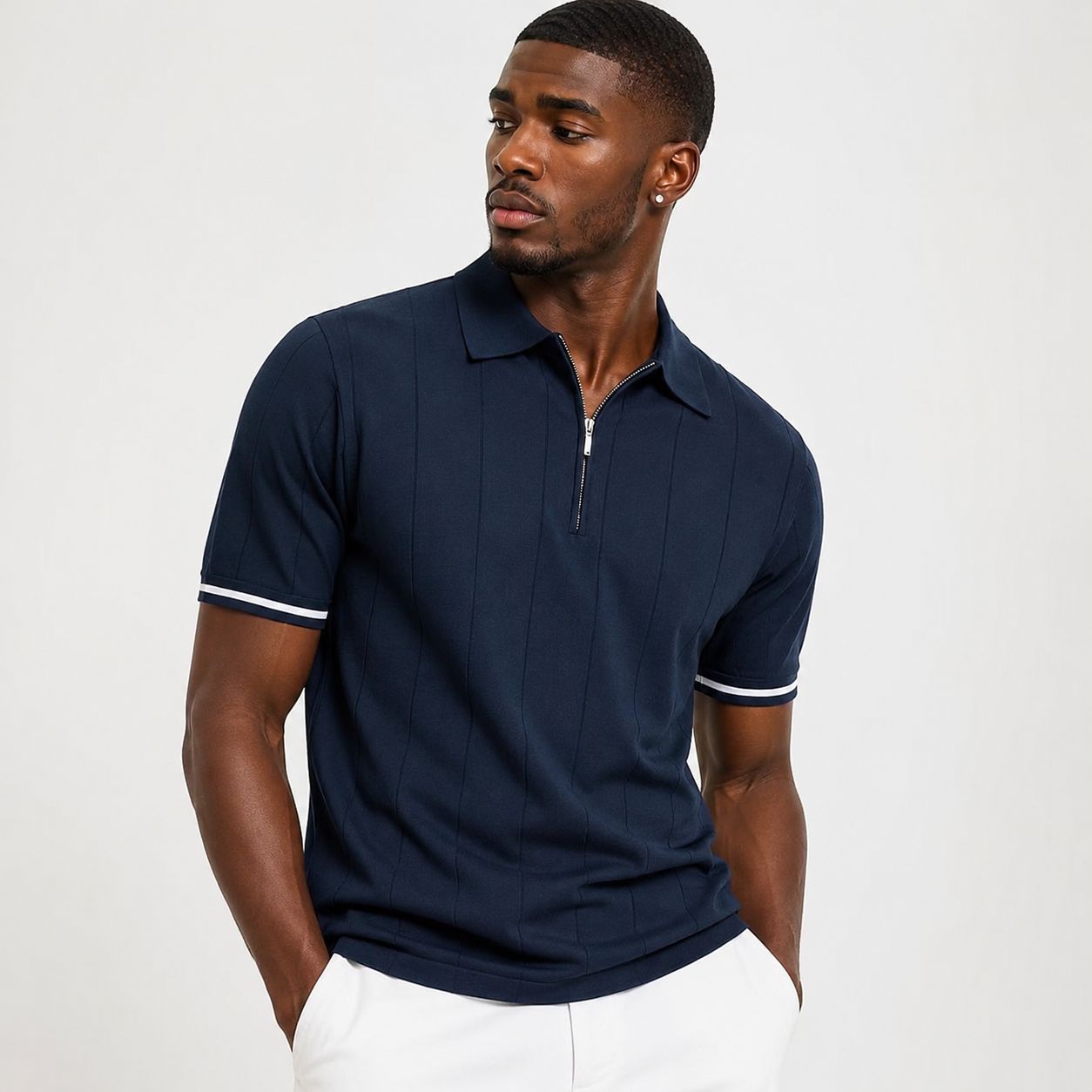 Men’s Premium Zip Polo Shirt