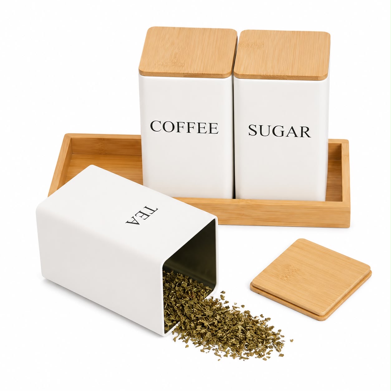 3-Piece Tea, Coffee & Sugar Storage Canister image 2