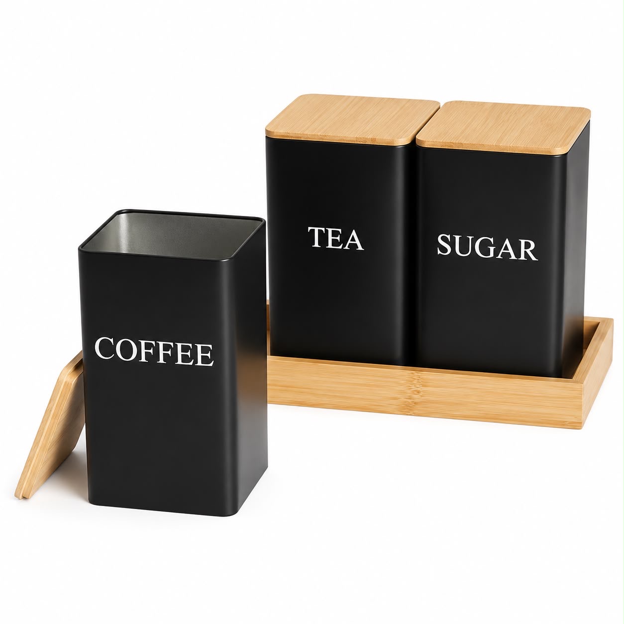 3-Piece Tea, Coffee & Sugar Storage Canister image 4