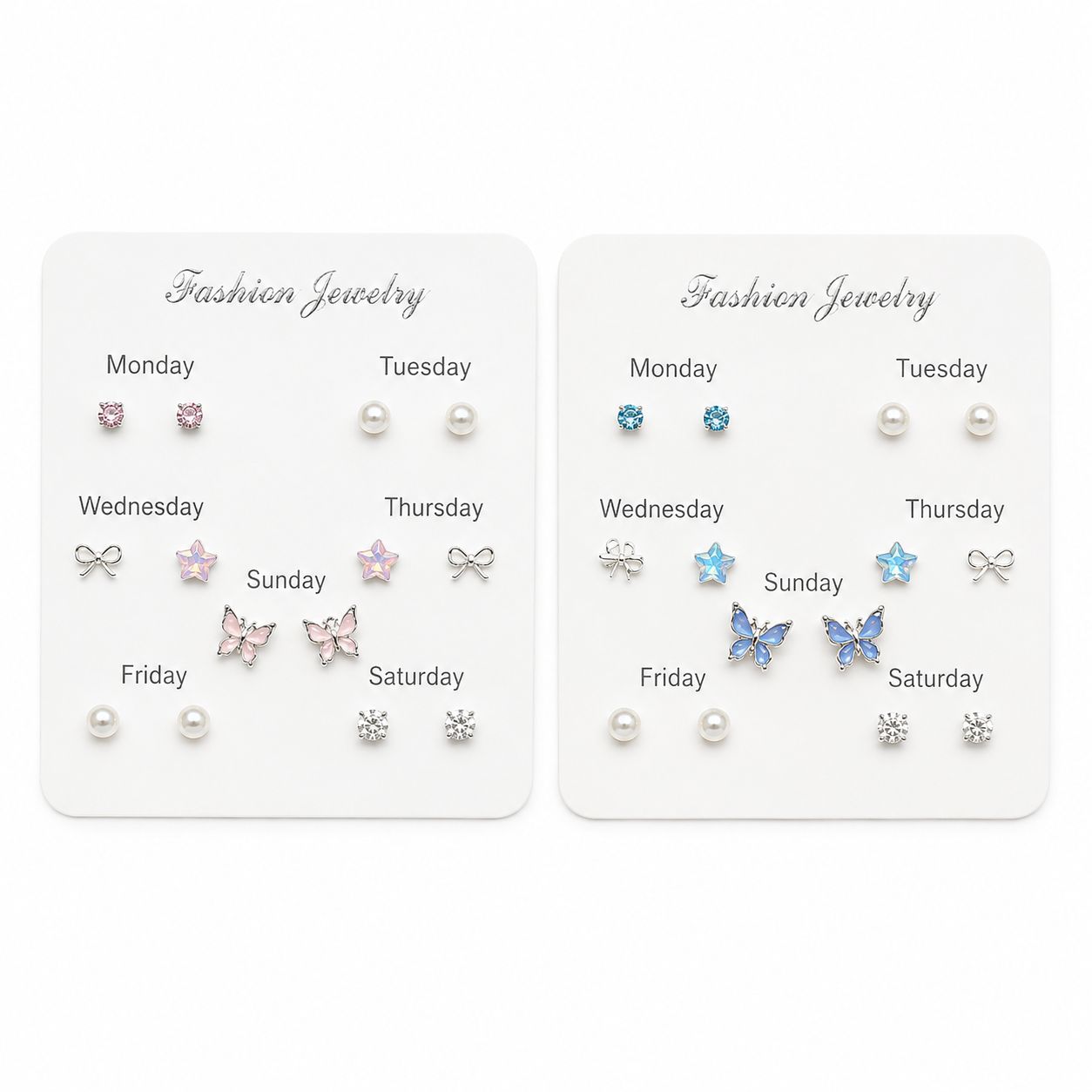 7-Pair Fashion Stud Earrings Set