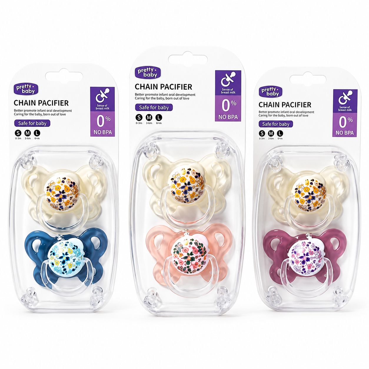 Baby Silicone Pacifier Set of 3