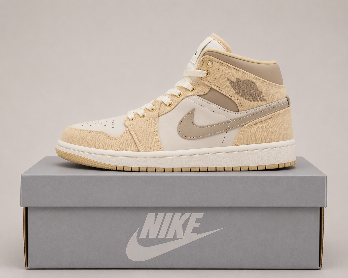 Jordan Air 1 Mid Women's ( Sesame and Khaki )