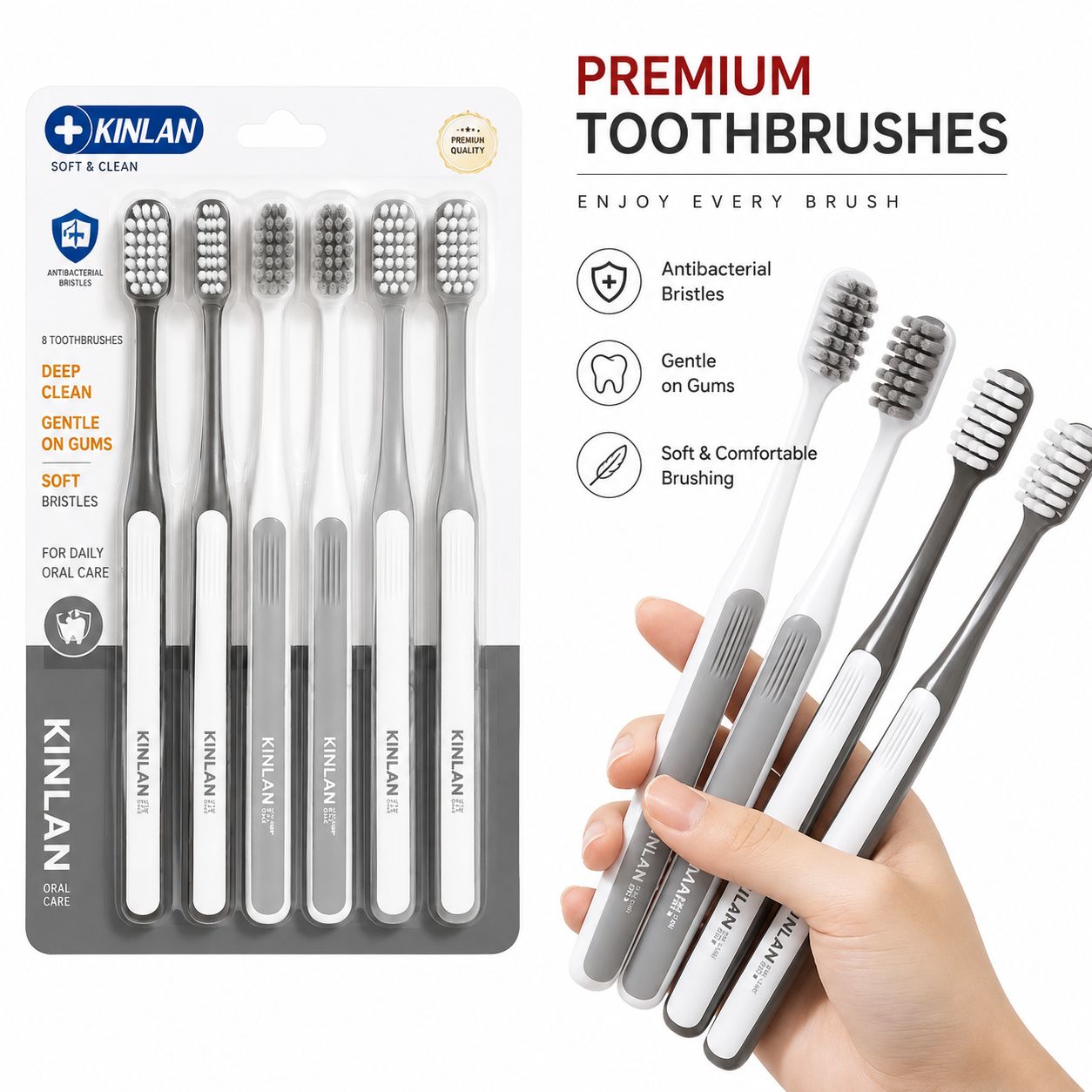 6-Pack Premium Ultra-Soft Toothbrush Set