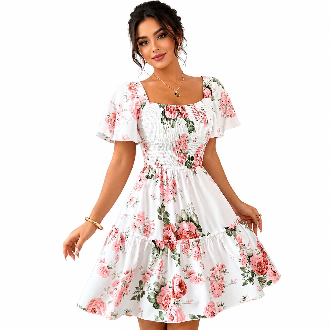 Women’s Floral Smocked Mini Dress