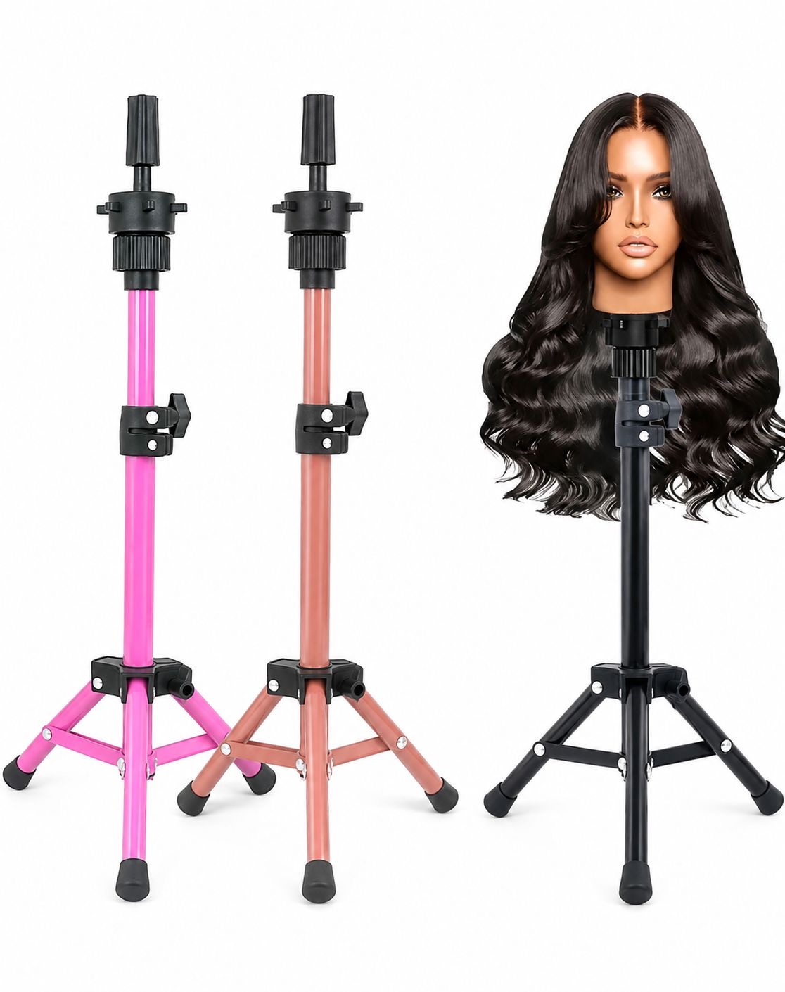 Adjustable Wig Stand Tripod