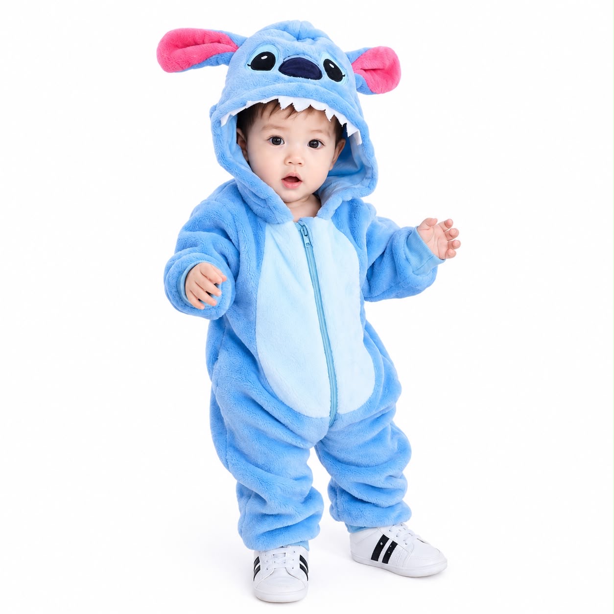 Kids Cartoon Animal Hooded Fleece Onesie Jumpsuit – Soft Winter Costume Pajamas