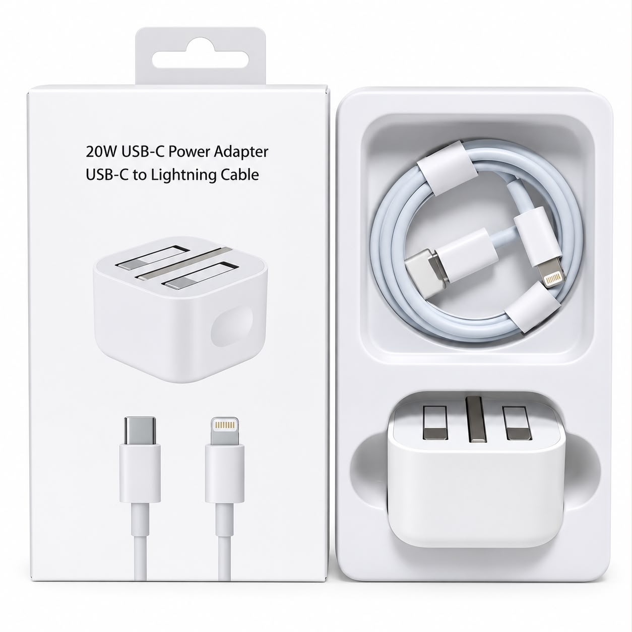 20W USB-C Fast Charger with USB-C to Lightning Cable (UK Plug)