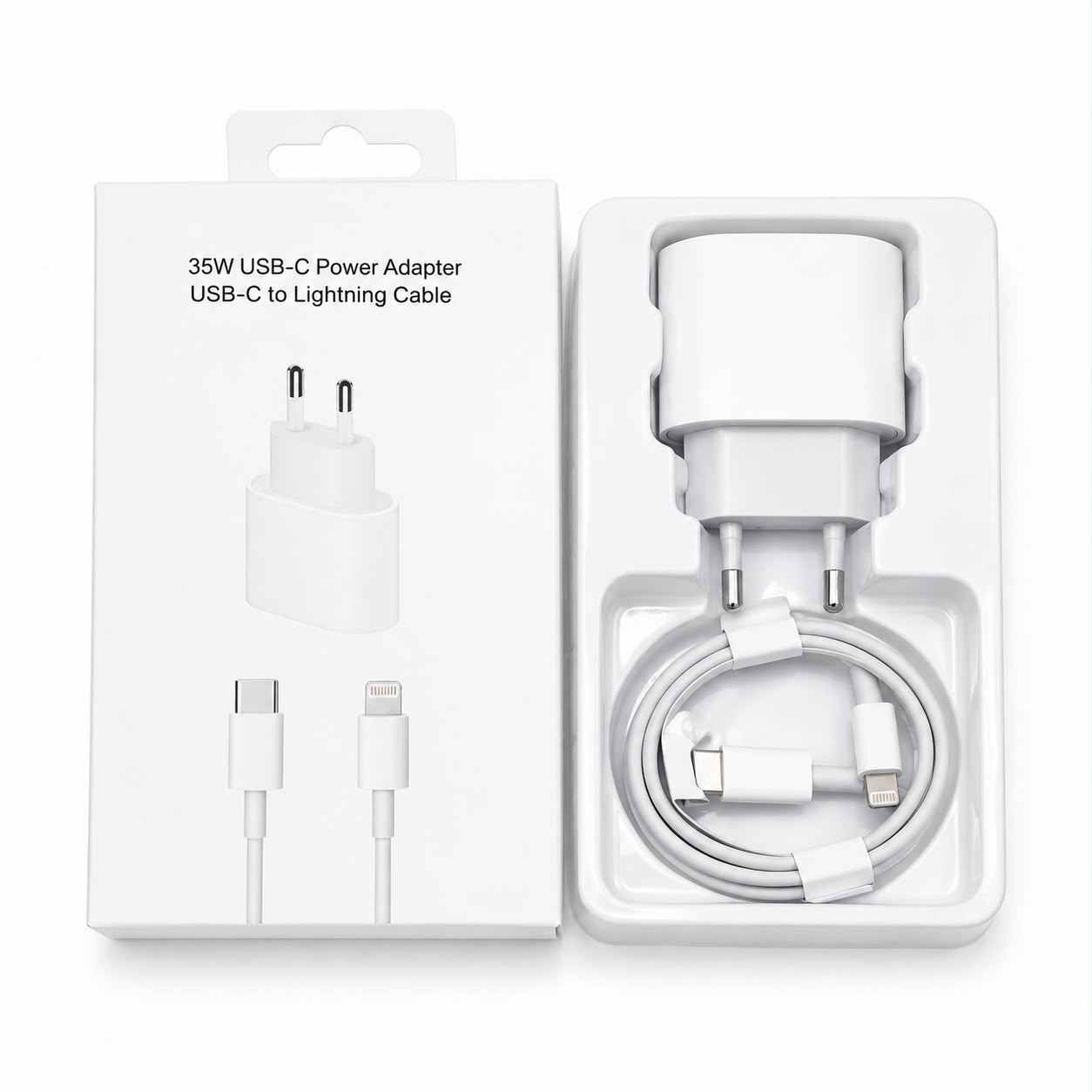 35W USB-C Fast Charger with USB-C to Lightning Cable (EU Plug)