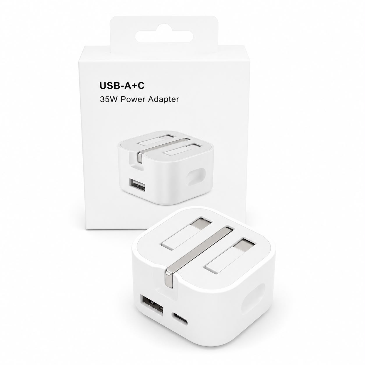 35W USB-A + USB-C Dual Port UK Power Adapter