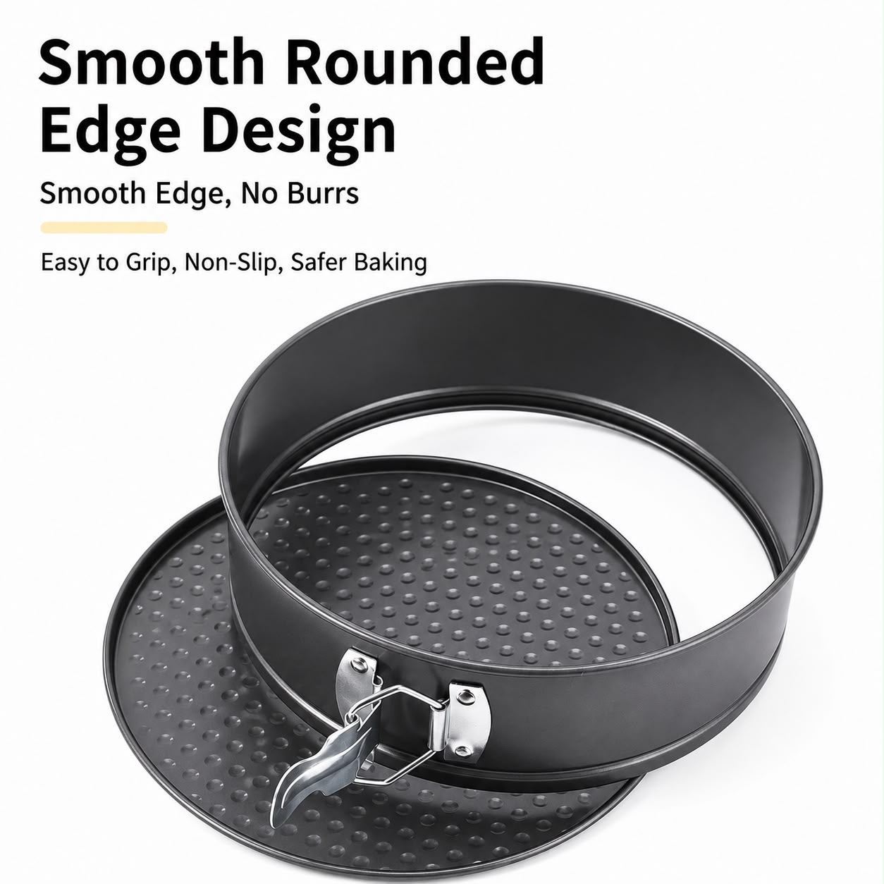 3-Piece Non-Stick Springform Cake Pan Set – Round, Square or Heart image 4
