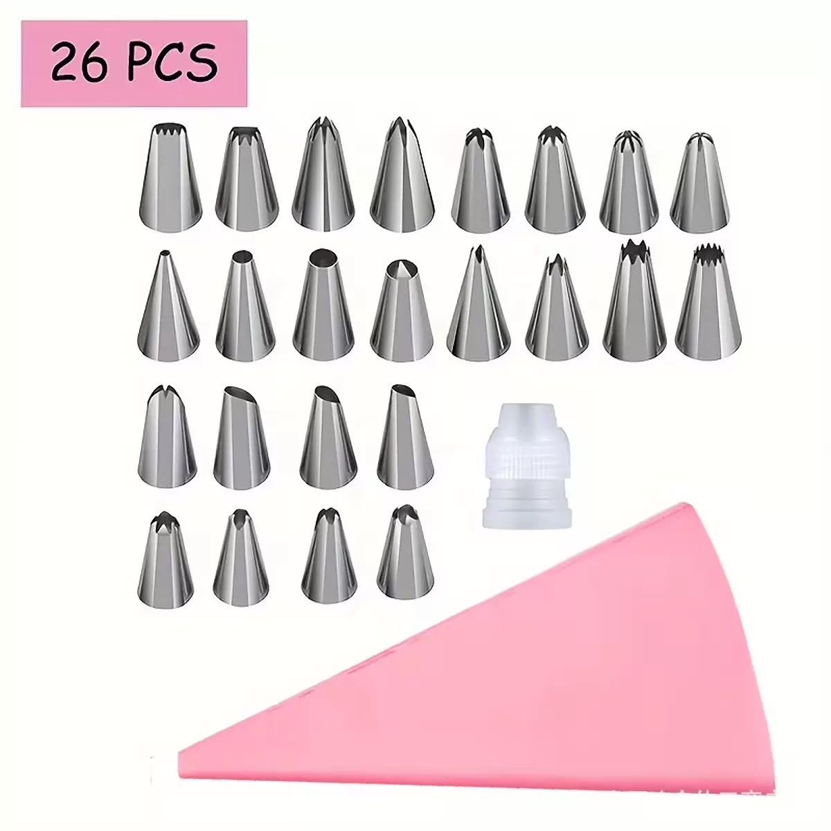 26-Piece Cake Decorating Piping Set with Reusable Silicone Pastry Bag image 2