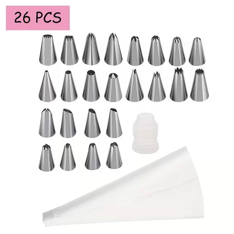 26-Piece Cake Decorating Piping Set with Reusable Silicone Pastry Bag image 3