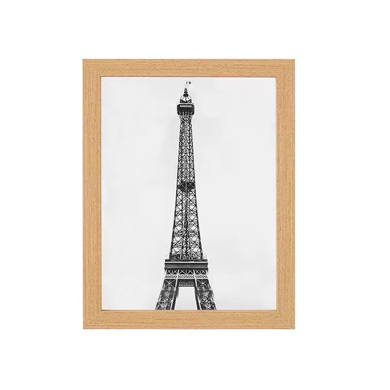 A4 Photo Frame – Black, White & Natural Wood image 2