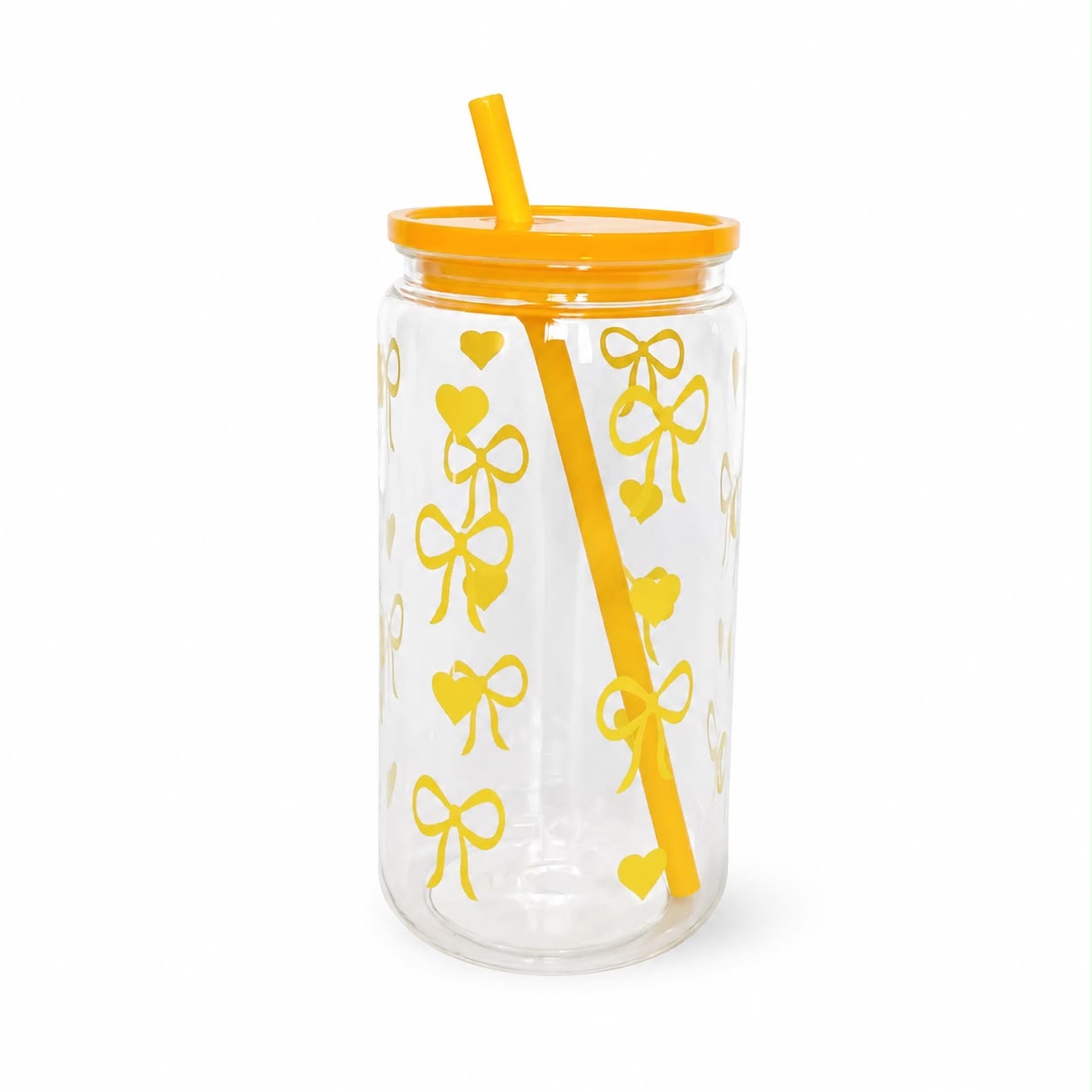 475ml Bow & Heart Reusable Drinking Cup with Straw image 5