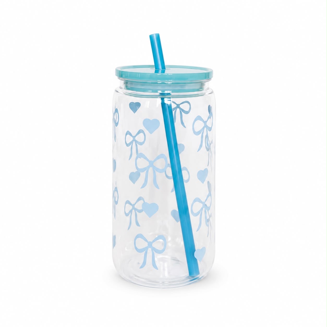 475ml Bow & Heart Reusable Drinking Cup with Straw image 6